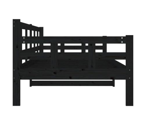 Sofá cama sin colchón madera maciza de pino negro 90x200 cm