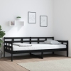 Sofá cama sin colchón madera maciza de pino negro 90x200 cm