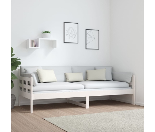 Sofá cama madera maciza de pino blanco 80x200 cm