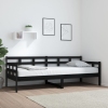 Sofá cama madera maciza de pino negro 80x200 cm