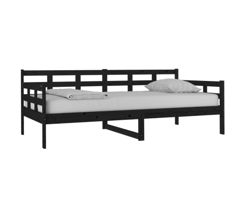 Sofá cama madera maciza de pino negro 90x190 cm