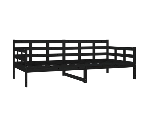 Sofá cama madera maciza de pino negro 90x190 cm