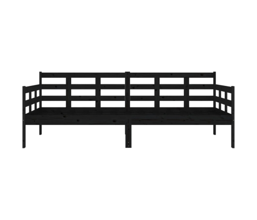 Sofá cama madera maciza de pino negro 90x190 cm