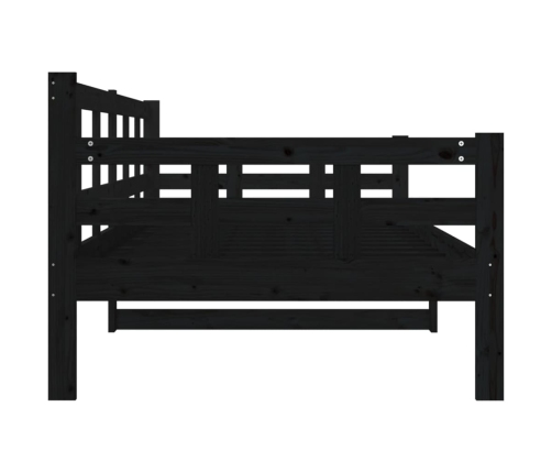 Sofá cama madera maciza de pino negro 90x190 cm