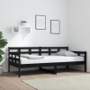 Sofá cama madera maciza de pino negro 90x190 cm