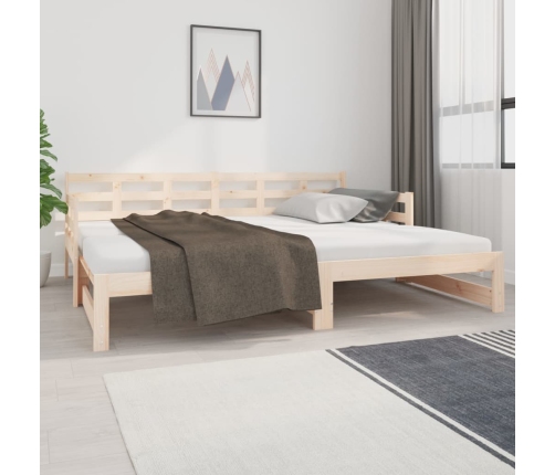 Sofá cama extraíble madera maciza de pino 2x(90x200) cm