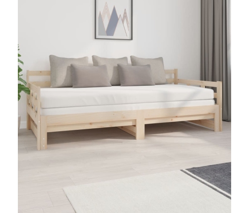 Sofá cama extraíble madera maciza de pino 2x(90x200) cm