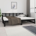 vidaXL Sofá cama extraíble madera maciza de pino negro 2x(90x200) cm