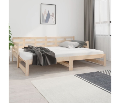 Sofá cama extraíble madera maciza de pino 2x(80x200) cm