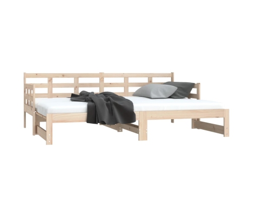 Sofá cama extraíble madera maciza de pino 2x(80x200) cm