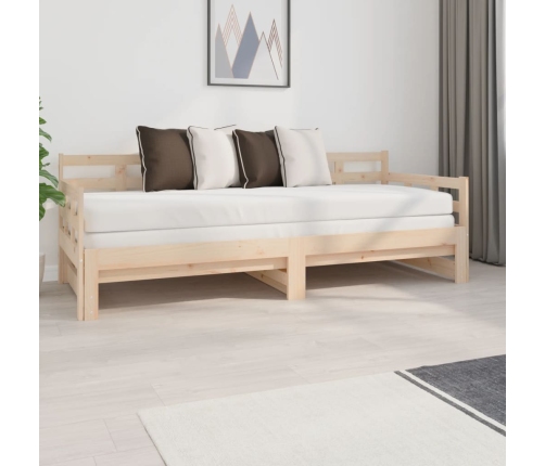 Sofá cama extraíble madera maciza de pino 2x(80x200) cm