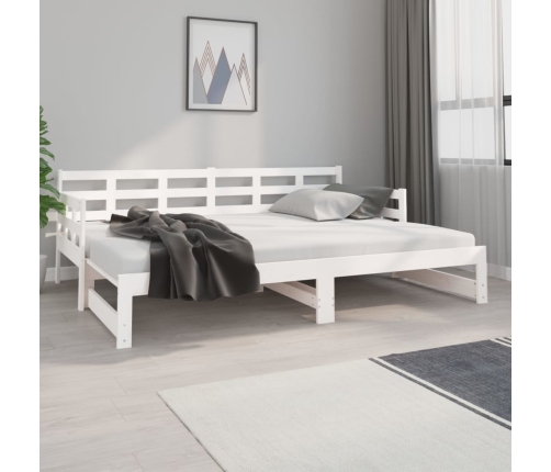 Sofá cama extraíble madera maciza de pino blanco 2x(80x200) cm