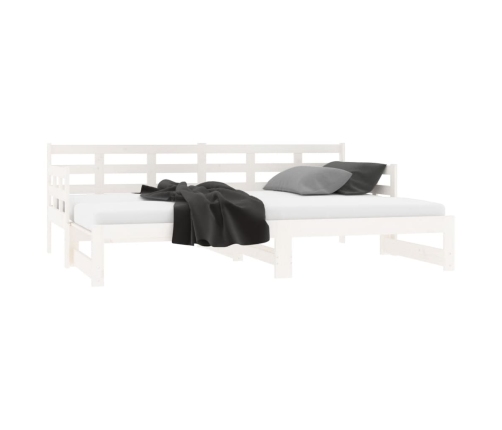 Sofá cama extraíble madera maciza de pino blanco 2x(80x200) cm