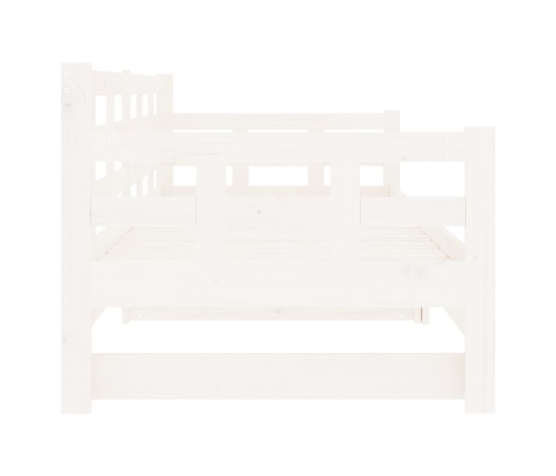 Sofá cama extraíble madera maciza de pino blanco 2x(80x200) cm