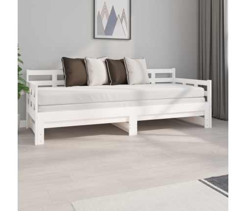 Sofá cama extraíble madera maciza de pino blanco 2x(80x200) cm