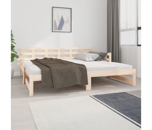 Sofá cama extraíble madera maciza de pino 2x(90x190) cm