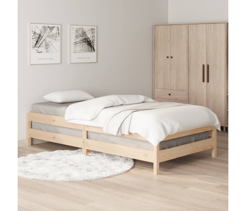 Cama apilable de madera pino maciza 100x200 cm