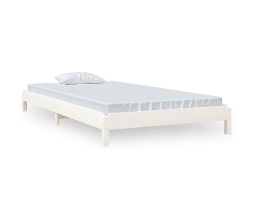 Cama apilable de madera pino maciza blanca 100x200 cm