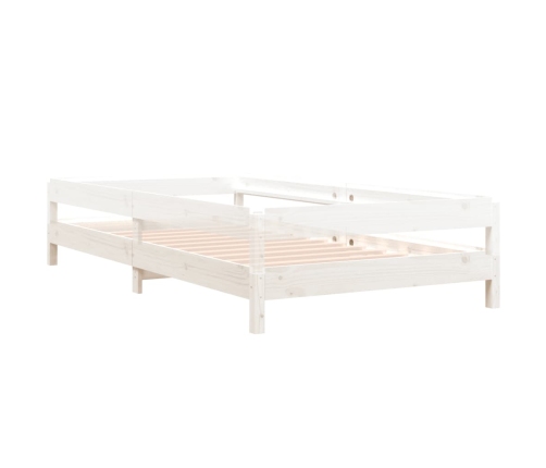 Cama apilable de madera pino maciza blanca 100x200 cm