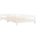 Cama apilable de madera pino maciza blanca 100x200 cm