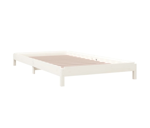 Cama apilable de madera pino maciza blanca 100x200 cm