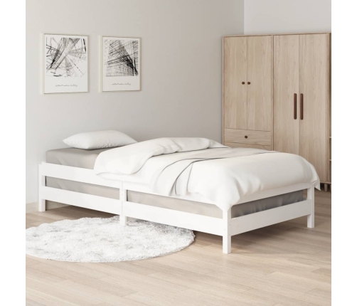 vidaXL Cama apilable de madera pino maciza blanco 90x200 cm