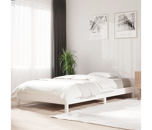 vidaXL Cama apilable de madera pino maciza blanco 90x200 cm