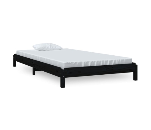 vidaXL Cama apilable de madera pino maciza negro 90x200 cm