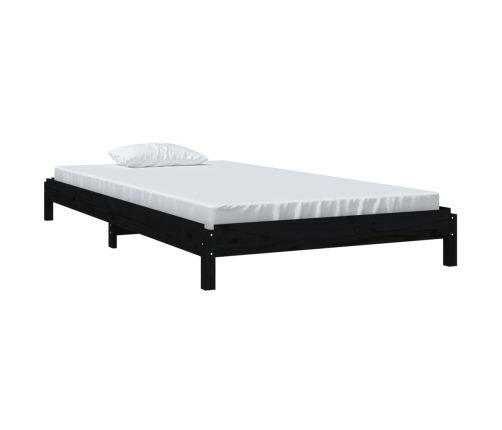 vidaXL Cama apilable de madera pino maciza negro 90x200 cm