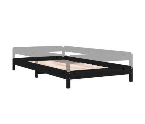 vidaXL Cama apilable de madera pino maciza negro 90x200 cm