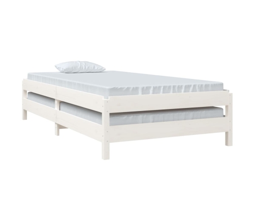 vidaXL Cama apilable de madera pino maciza blanco 80x200 cm