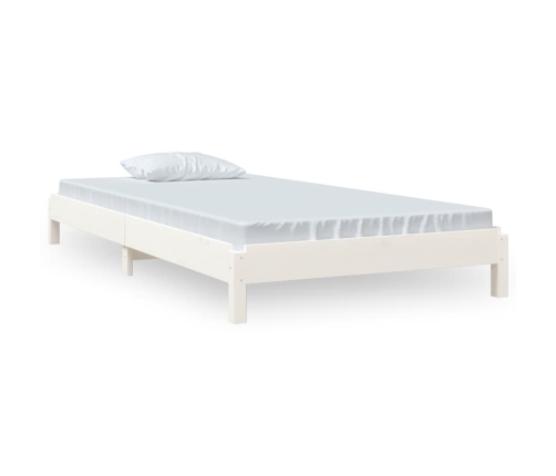 Cama apilable de madera pino maciza blanco 90x190 cm