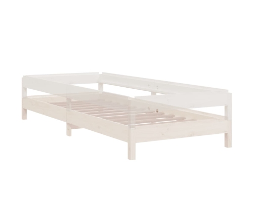 Cama apilable de madera pino maciza blanco 90x190 cm