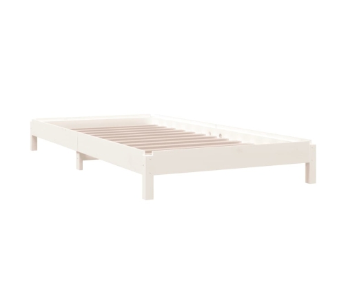 Cama apilable de madera pino maciza blanco 90x190 cm