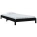 Cama apilable de madera pino maciza negro 90x190 cm