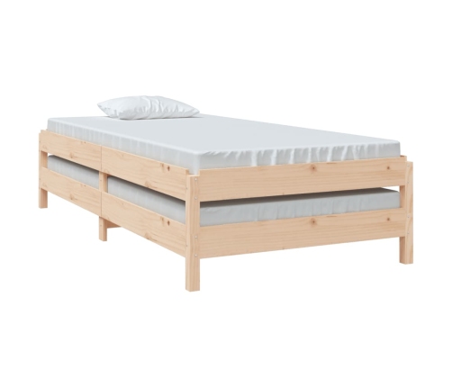 Cama apilable de madera pino maciza 75x190 cm