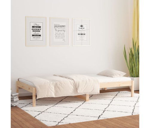 Sofá cama sin colchón madera maciza de pino 90x200 cm