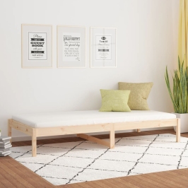 Sofá cama sin colchón madera maciza de pino 90x200 cm