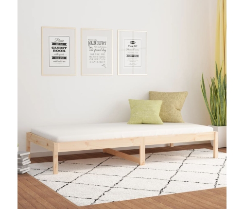 Sofá cama sin colchón madera maciza de pino 90x200 cm