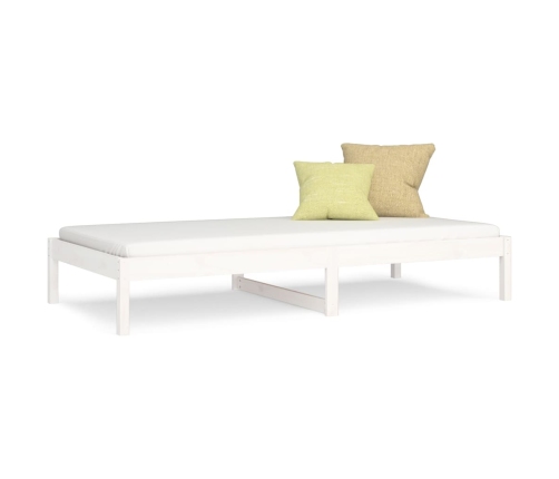 Sofá cama sin colchón madera maciza de pino blanco 90x200 cm