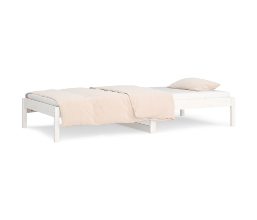 Sofá cama sin colchón madera maciza de pino blanco 90x200 cm