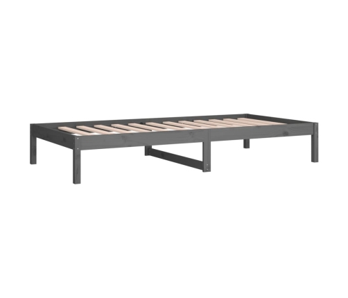 Sofá cama de madera maciza de pino gris 90x190 cm