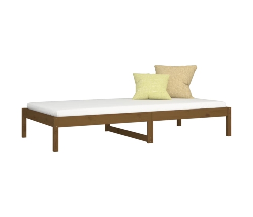 Sofá cama sin colchón madera maciza pino marrón miel 90x190 cm