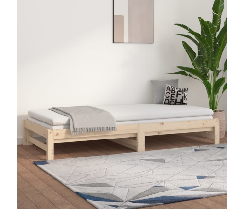 Sofá cama extraíble madera maciza de pino 2x(90x200) cm