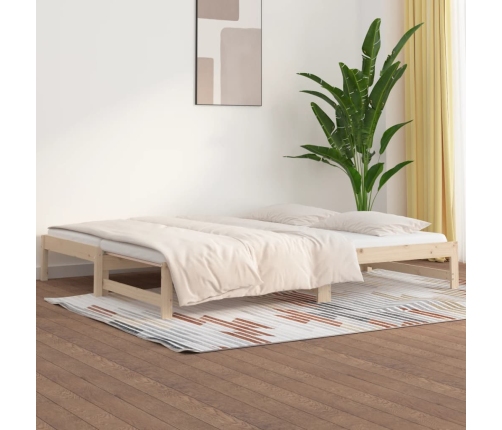 Sofá cama extraíble madera maciza de pino 2x(90x200) cm