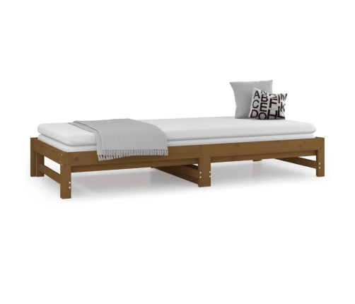 vidaXL Sofá cama extraíble madera maciza de pino marrón 2x(90x200) cm