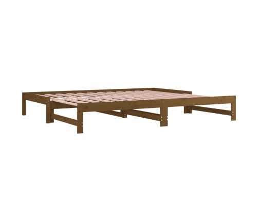 vidaXL Sofá cama extraíble madera maciza de pino marrón 2x(90x200) cm