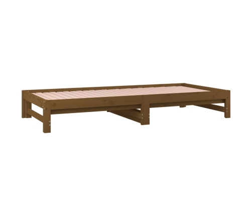 vidaXL Sofá cama extraíble madera maciza de pino marrón 2x(90x200) cm