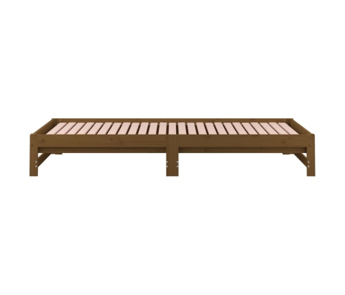 vidaXL Sofá cama extraíble madera maciza de pino marrón 2x(90x200) cm