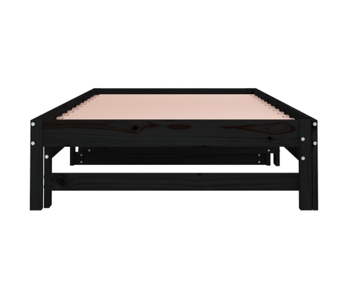 Sofá cama extraíble sin colchón negro 2x(90x200) cm